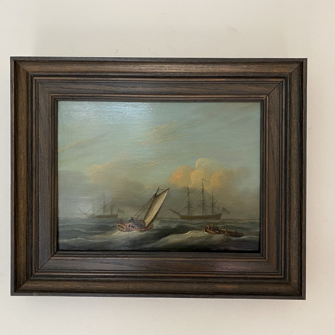 Diverse oorlogsschepen op open zee, Nederland, ca. 1850