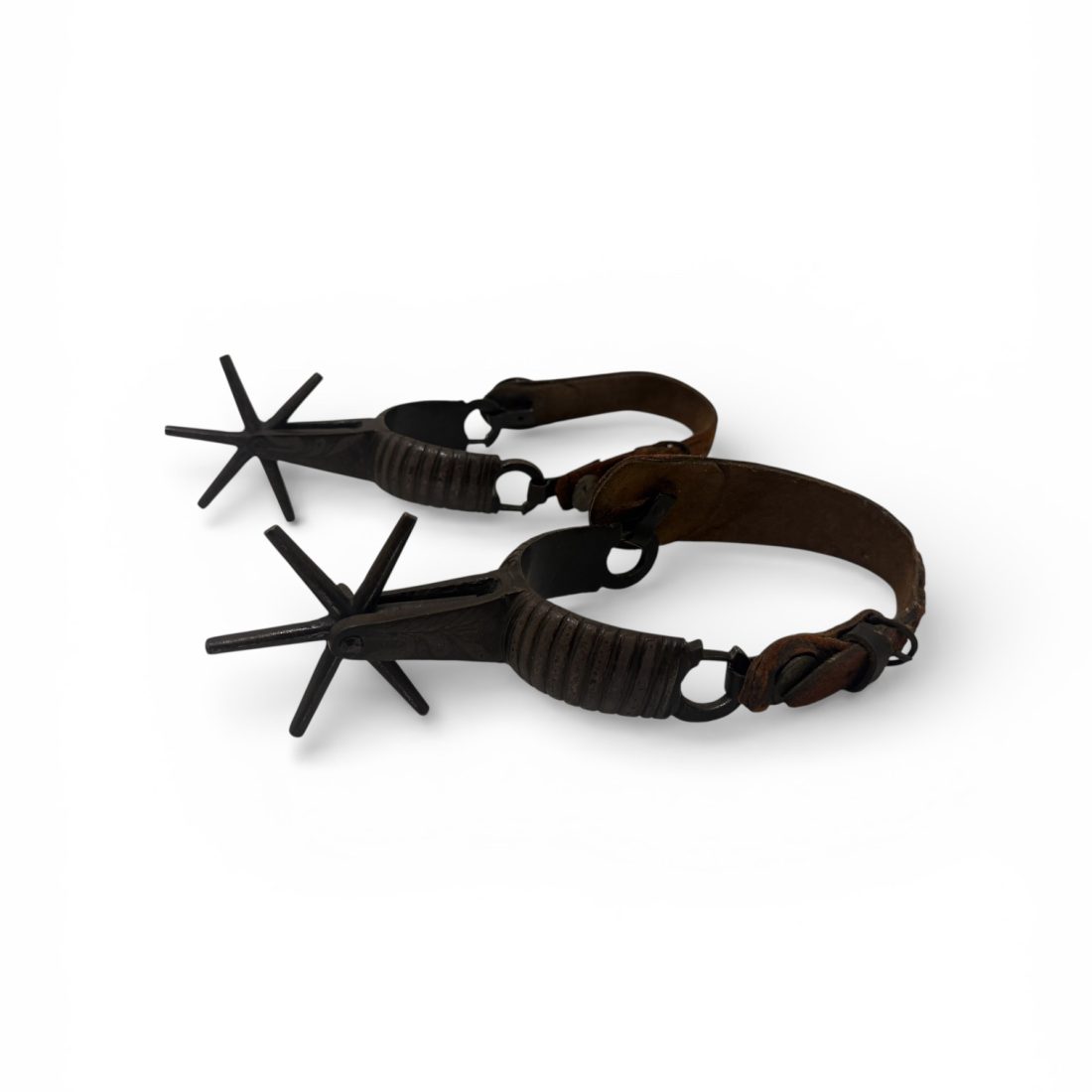 Een stel smeedijzeren paarden sporen, 19e eeuw