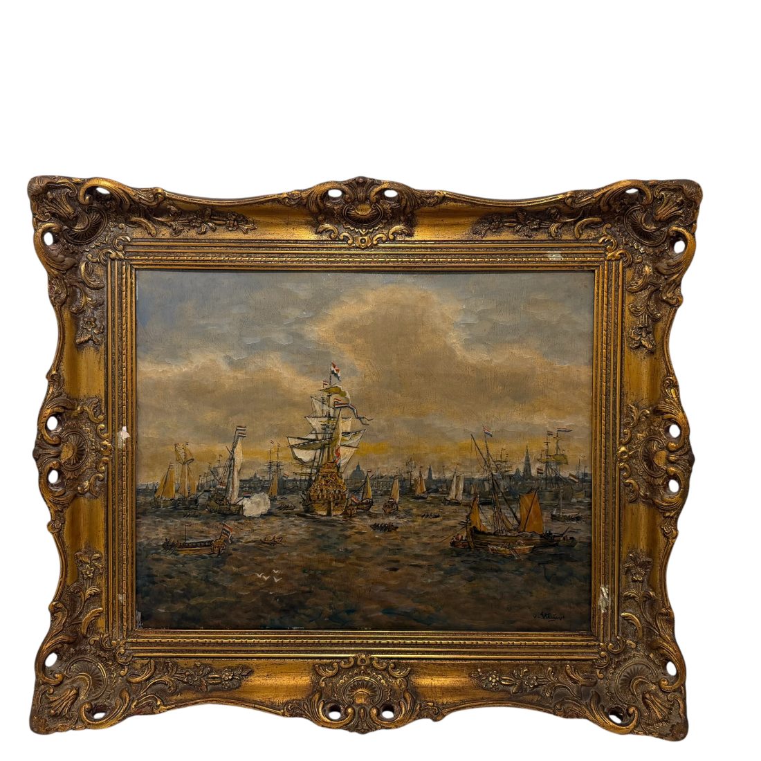 Een vloot van Hollandse schepen, Borgert Carolus van Ettinger.  (1916-1991)