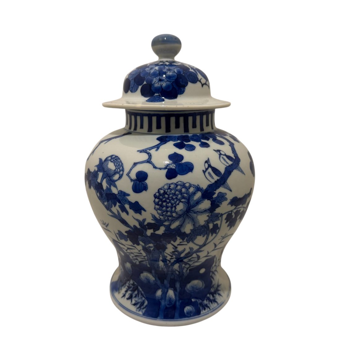 Blauw/wit porseleinen deksel pot, Chinees, 18e/19e eeuw