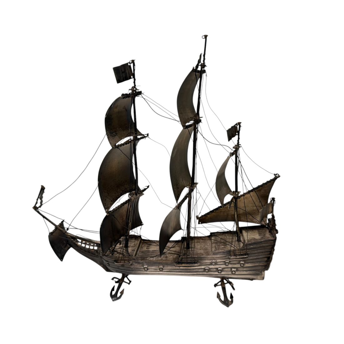 Driemaster miniatuur Zilveren zeilschip 7 provincieën, Schoonhoven , jaren 70