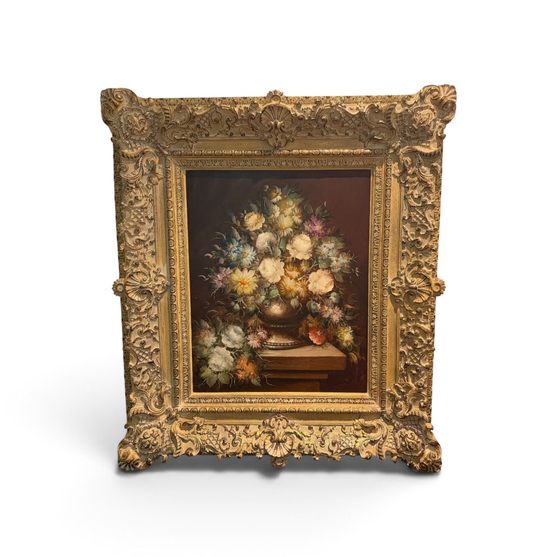 Vaas met bloemen, J c J de Vos (20e eeuw)